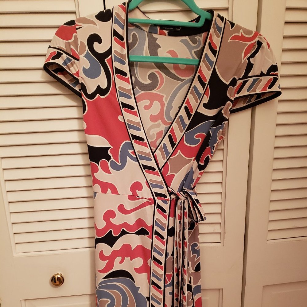 BCBG Cap Sleeve Wrap Dress